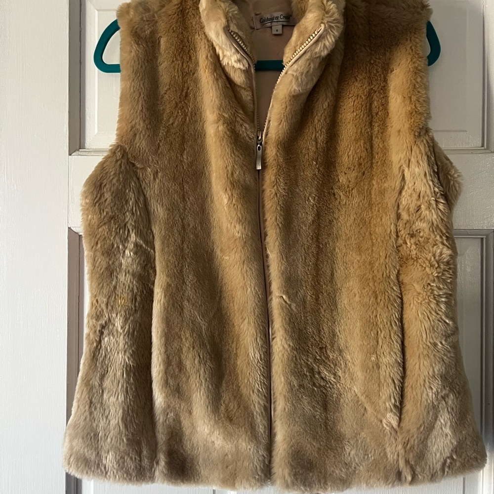 Coldwater Creek Tan Faux Fur Vest